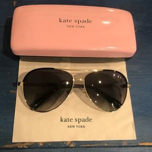 Black and gold aviator sunglasses